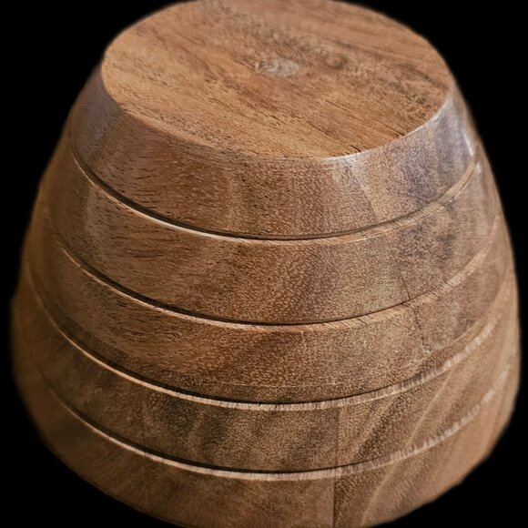 Acacia Wood Bowl Set/ 4pc Prep Bowl/ NEW / 4.5" x 4.5" x 2.5" - Picture 3 of 4